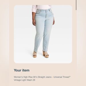 Womens  High-Rise '90s Straight Jeans Universal Thread Plus Size 28 NWT